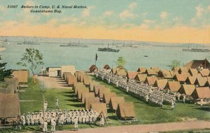 Marineros en el campamento, Estación Naval de EE.UU., Bahía de Guantánamo, c1911
