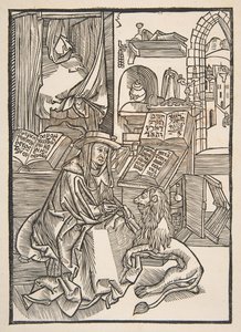 San Jerónimo extrayendo una espina del pie del león, copia de Lyon 1508 de Unbekannt