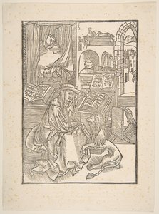 San Jerónimo extrayendo una espina del pie del león, copia de Lyon, 1508 de Unbekannt