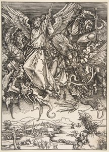 San Miguel luchando contra el dragón, del Apocalipsis