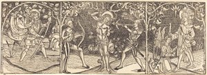 Santos Cristóbal, Sebastián y Roque, c. 1495 de Unbekannt