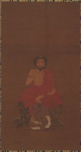 Sakyamuni sentado sobre tres criaturas demoníacas, posiblemente dinastía Yuan a principios de la dinastía Ming, siglos XIV-XV de Unbekannt