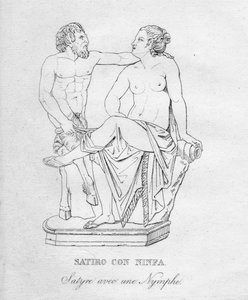 Sátiro con ninfa, c1850 de Unbekannt