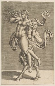 Sátiro llevando a una ninfa sujetando su brazo derecho, ca. 1515-1600 de Unbekannt