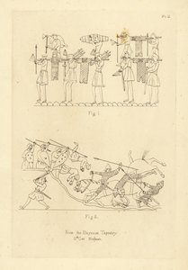 Traje militar sajón y normando del Tapiz de Bayeux de Unbekannt