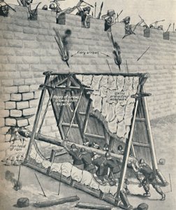 Sajones derribando una muralla de la ciudad, c1934 de Unbekannt