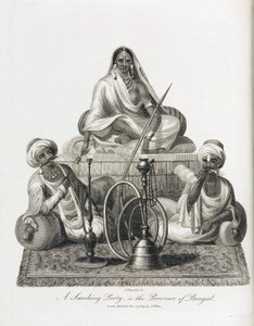 Escena de fumadero en la provincia de Bengala (India) de Unbekannt