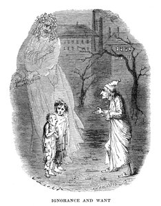 Escena de Un cuento de Navidad de Charles Dickens, 1843