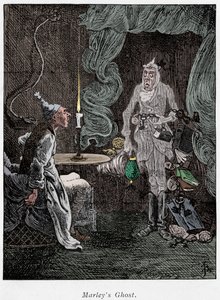 Escena de Un cuento de Navidad de Charles Dickens, 1843