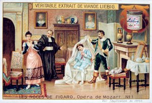 Escena de la ópera de Mozart Las bodas de Fígaro, 1786 de Unbekannt