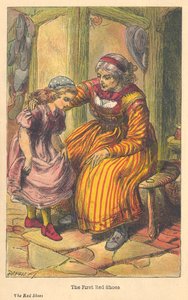 Escena de Los zapatos rojos de Hans Christian Andersen, c. 1879 de Unbekannt