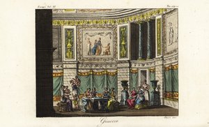 Escena en un gineceo, cuartos de mujeres, Antigua Grecia