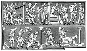 Escenas de la vida medieval, siglo XIII, 1870 de Unbekannt