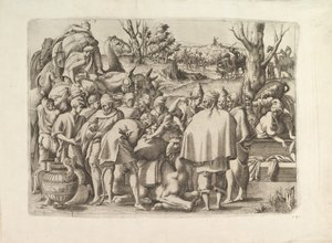Búsqueda en el equipaje del hermano de José, ca. 1545 de Unbekannt