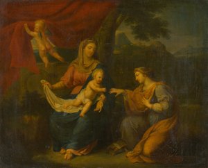 Madonna Sentada con Santa Catalina de Unbekannt