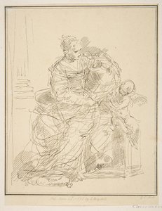 Mujer sentada con un putto, 1775 de Unbekannt
