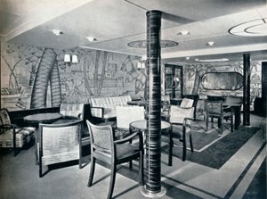 Sala de fumar de segunda clase a bordo del Victoria, 1931