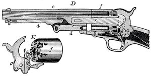 Vista seccional del revólver Colt, c. 1880 de Unbekannt