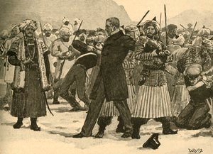 Captura de Sir William Macnaghten por Akbar Khan, Afganistán, 1841 c. 1890 de Unbekannt