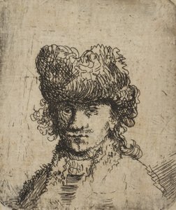 Autorretrato con gorro de piel: busto, siglo XVIII de Unbekannt