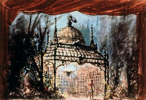 Diseño de escenario para La flauta mágica de Mozart