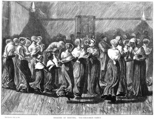 Shakers bailando en una reunión, Lebanon Springs, Nueva York, EE.UU.
