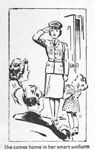 Ella vuelve a casa con su uniforme elegante, 1940 de Unbekannt