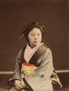 Shin, una conocida chica de casa de té en Yokohama, 1870s