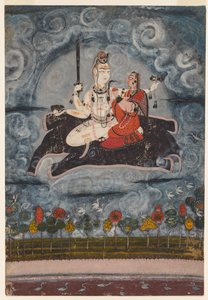 Shiva y Devi en la piel de Gajasura, c. 1675-1680 de Unbekannt