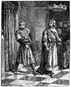 Simón de Montfort discutiendo con Enrique III, 1257, c1880 de Unbekannt