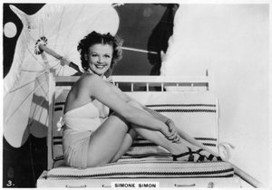 Simone Simon, actriz de cine francesa, c. 1938