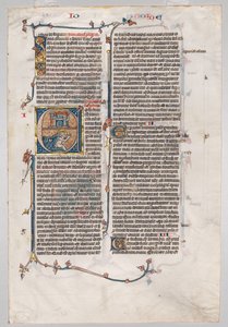Hoja Única de una Biblia: Inicial E[t factum est] con Jonás Tragado por la Ballena, c. 1290 de Unbekannt