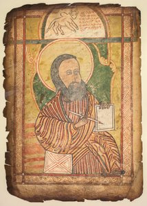 Hoja única de un libro de evangelios con un retrato de San Lucas de Unbekannt
