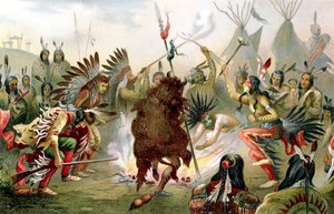 Danza de guerra Sioux, 1888 de Unbekannt