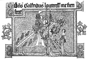 Sir Geoffrey Luttrell, su esposa y su nuera, 1340, 1892 de Unbekannt