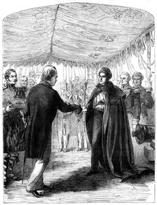 Sir Walter Scott presentando la Cruz de San Andrés al Rey Jorge IV, 1822 de Unbekannt
