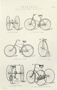 Seis formas tempranas de bicicletas y triciclos, siglo XIX