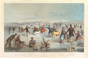 Patinaje en Central Park, Nueva York, 1861
