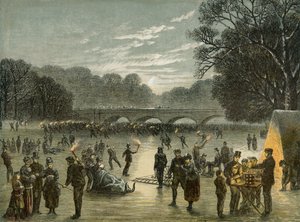 Patinaje en el Serpentine en Hyde Park, Londres, c1850 de Unbekannt