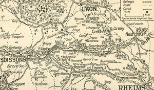 Mapa esquemático del Valle del Aisne sobre Soissons de Unbekannt