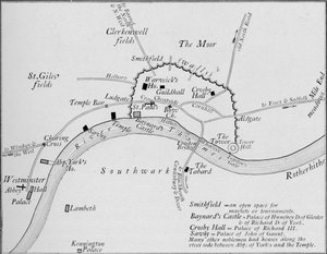 Mapa esquemático de Londres en el siglo XV, 1906