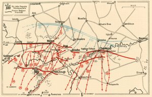 Esbozo de las principales operaciones cerca de Mons y Charleroi, c. 1914, c. 1920 de Unbekannt