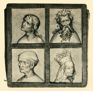 Bocetos de cabezas, principios del siglo XV, 1943 de Unbekannt