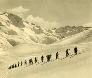 Lección de esquí, Arlberg, Austria, c. 1935 de Unbekannt