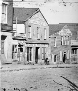 Tienda de subasta de esclavos, Atlanta, Georgia, EE.UU., c1860-62