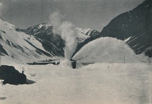 Quitanieves trabajando entre los Andes, 1916