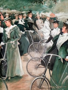Damas de sociedad en bicicleta en Hyde Park, Londres, 1896 de Unbekannt