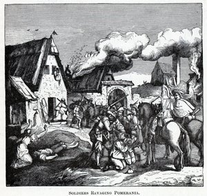 Soldados devastando Pomerania, 1882 de Unbekannt