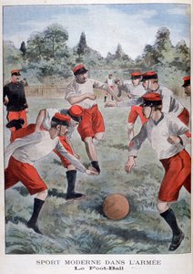 Soldados del ejército francés jugando al fútbol, 1902 de Unbekannt