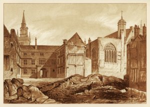 Vista sureste de la Capilla Guildhall y Blackwell Hall, Ciudad de Londres, 1886 de Unbekannt